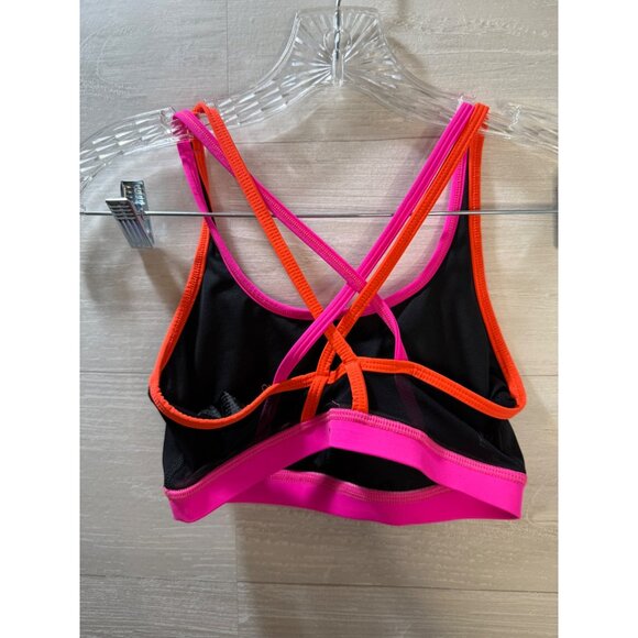 Womens Strappy Black & Pink Sports Bra By WITH Wear It To Heart - Picture 7 of 10